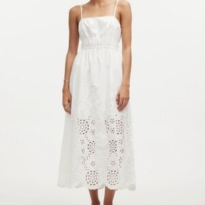 Madewell Embroidered Eyelet Tank Dress in Poplin - Size 6